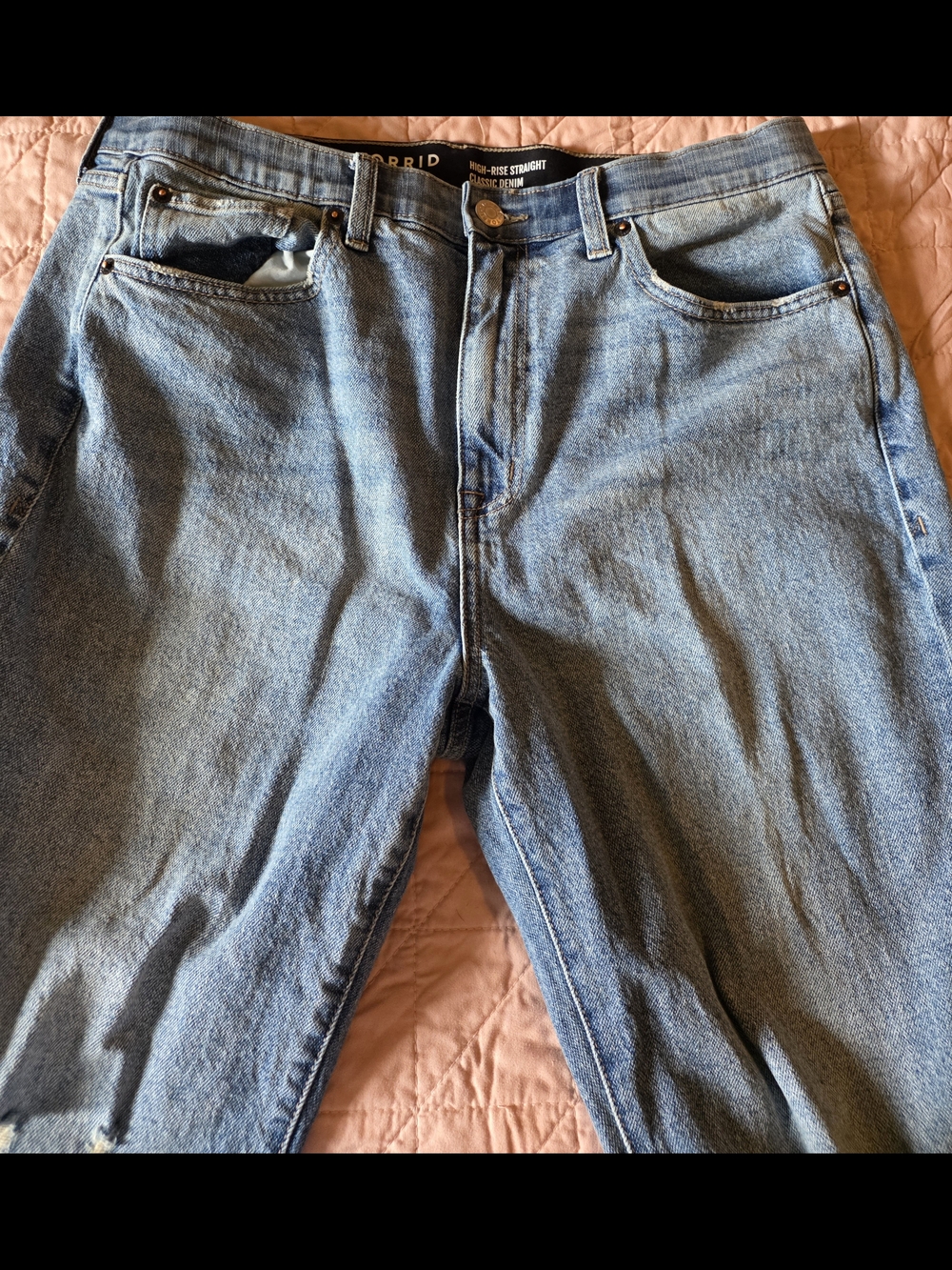 torrid High Rise Straight Light Wash Blue Jeans